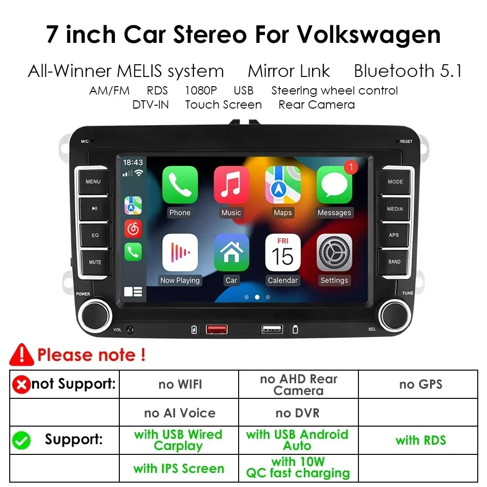 

2-диночный Android автомобильный радиоприемник GPS для VW/ Volkswagen Golf 5 6 Passat B7 B6 Skoda Seat Octavia Polo Tiguan Jetta AutoRadio WIFI USB SD