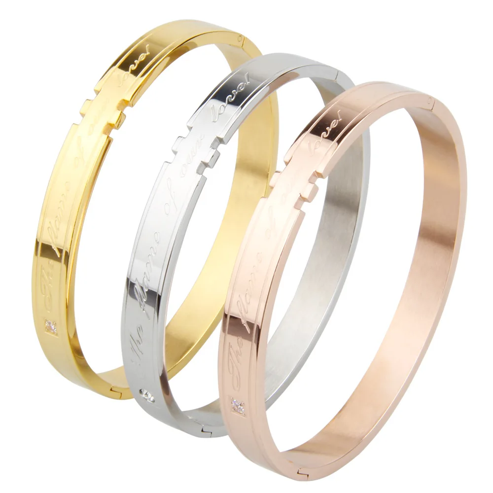 

Bracelet Titanium Steel Couple Japanese and Korean Love Gap Stainless Steel Bracelet Diamond-Embedded Gift Accessories