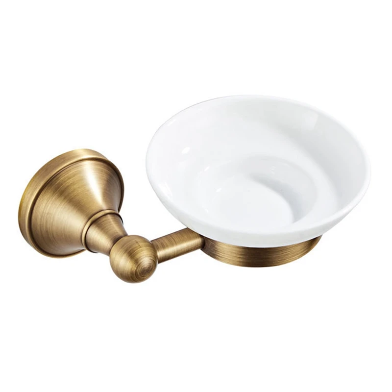 

Hot YO-Antique Soap Dish Holder Bronze Brushed Bathroom Soap Dishes Holder With Ceramic Dish Holders For Bathroom Toilet