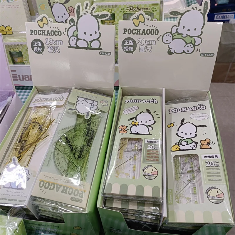 

Милая линейка Sanrio из аниме, милая прозрачная линейка, треугольная линейка, креативные канцелярские товары, Оригинальные подарки для девочек и детей