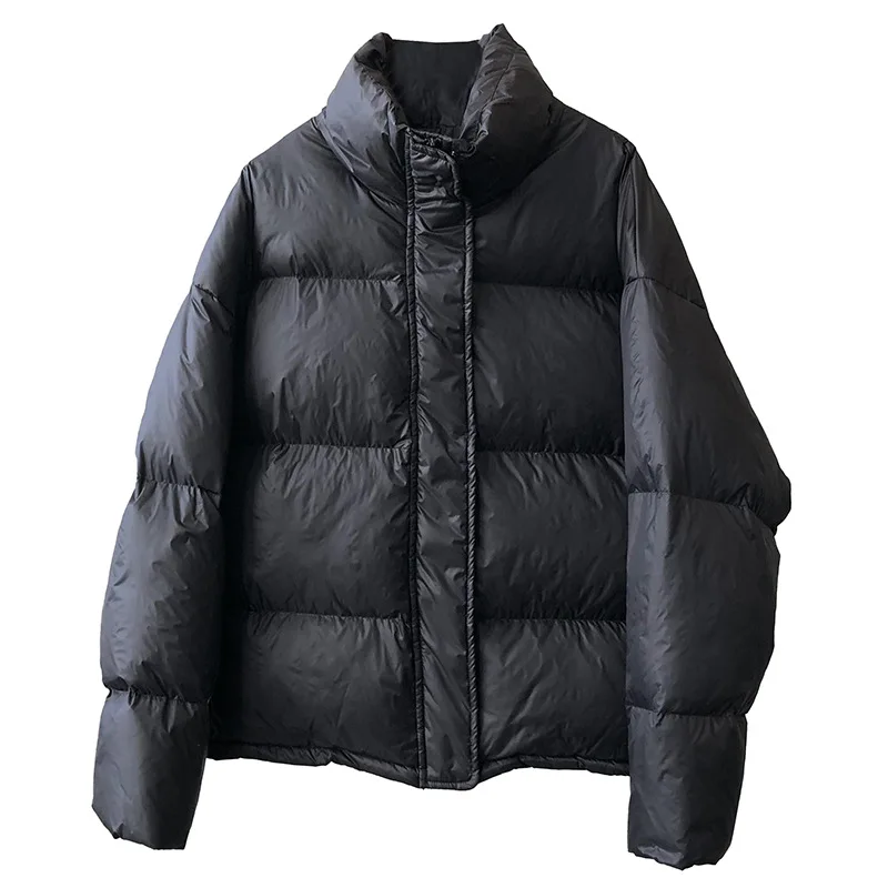White Eiderdown Down Jacket for Women Small 2022 Winter Stand-Up Collar Short Student Bread Jacket