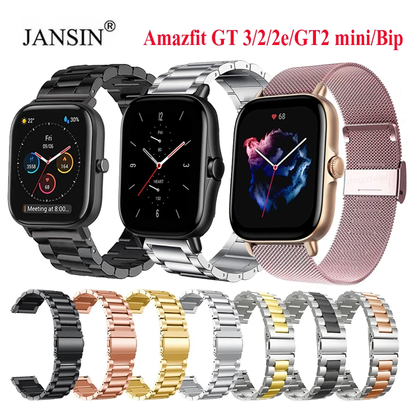 Ремешок для часов Huami Amazfit GTS 2 Mini ремешок amazfit 2e стальной Bip 3 GTS3 Correa металлический