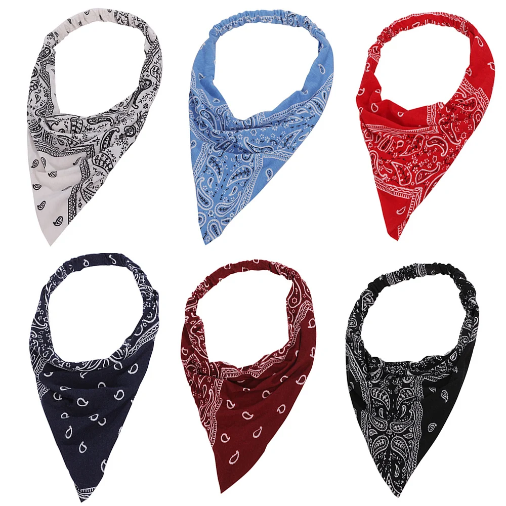 Женская треугольная повязка для волос с цветочным принтом