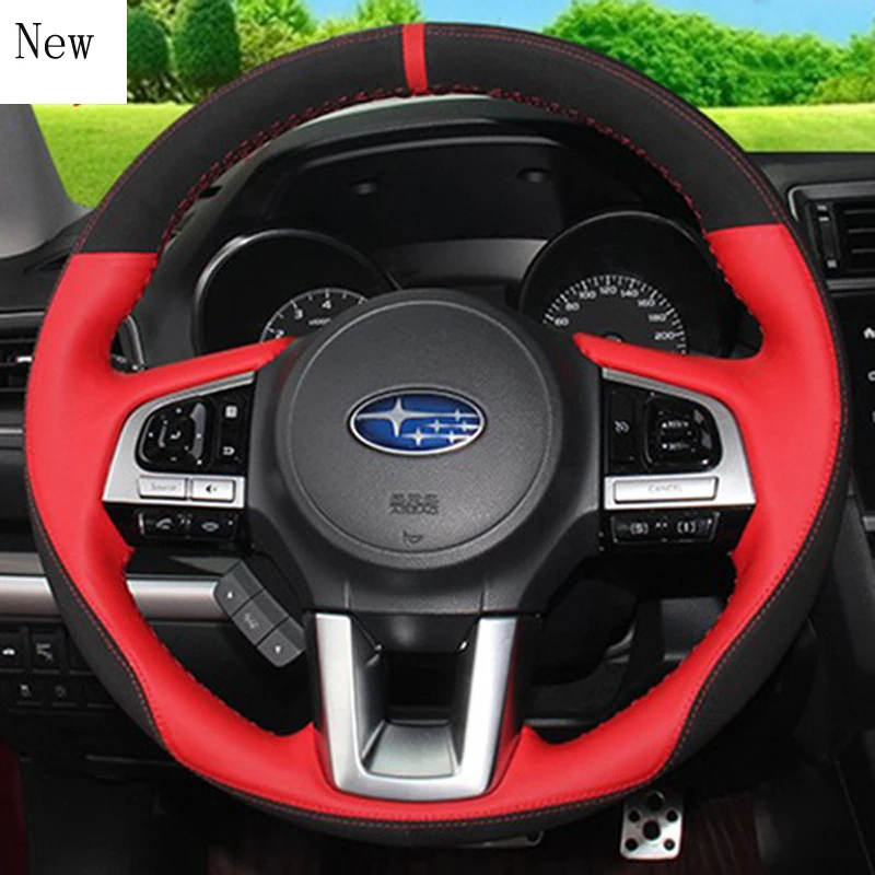 

For Subaru BRZ New Forester XV New Outback LEVORG Legacy WRX DIY Leather Hand-sewn Car Steering Wheel Cover Interior Accessories