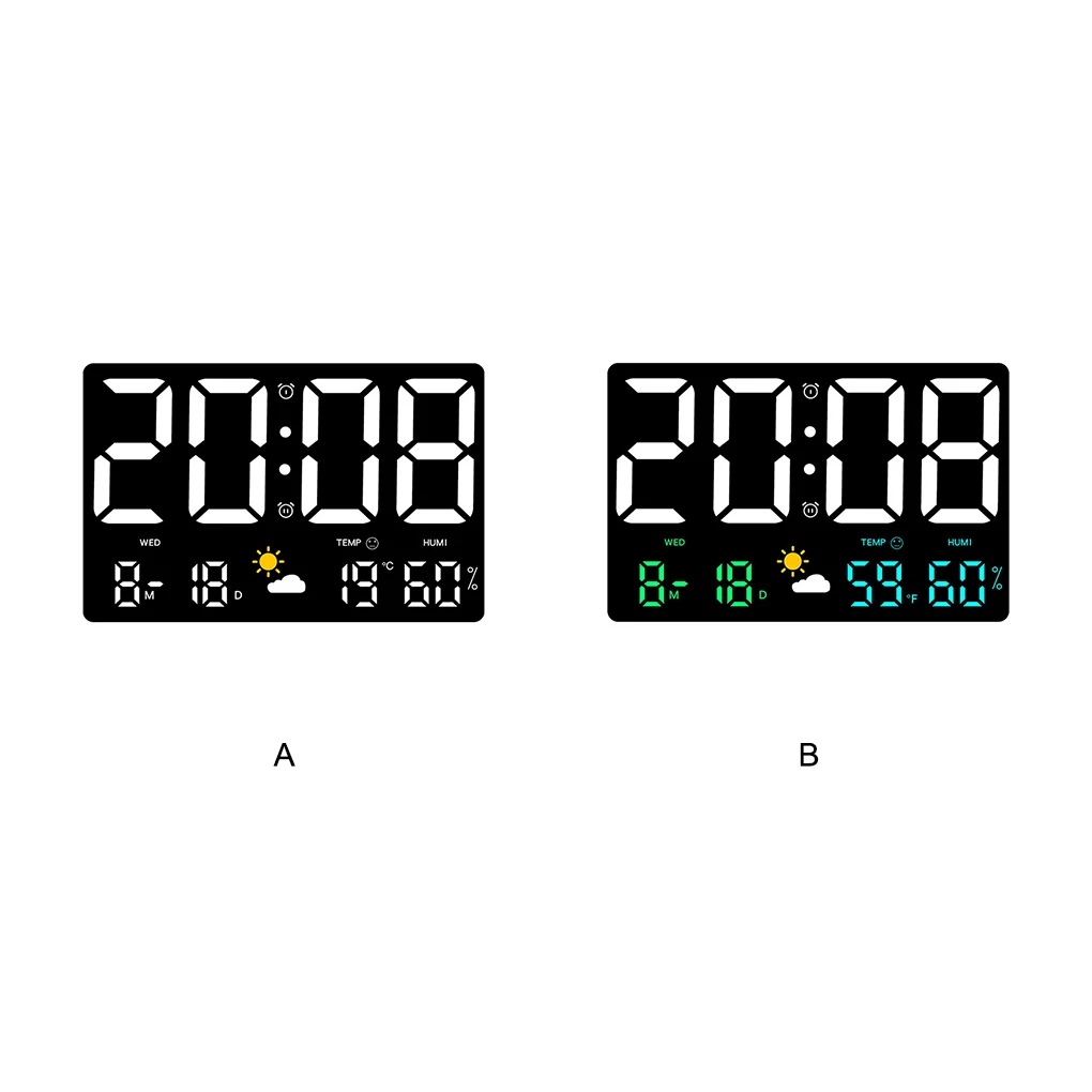 

Plastic Temperature And Humidity Weather Clock - Multiple Colors Can Be Selected On Will And Multiple Colors Can Be