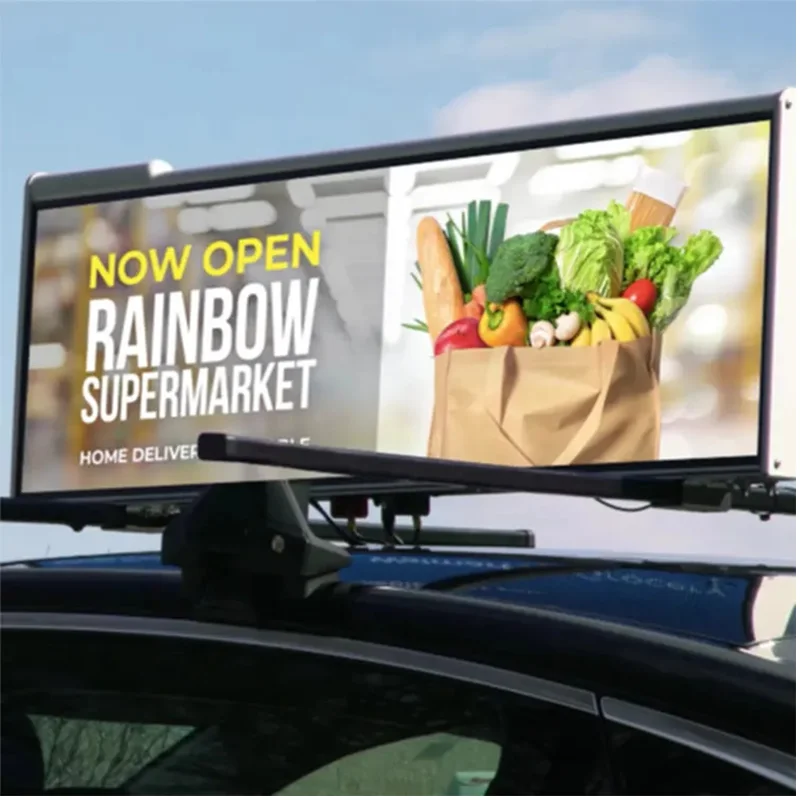 P2.5 Автомобильный рекламный светодиодный экран P5 Такси Стеклянная задняя реклама