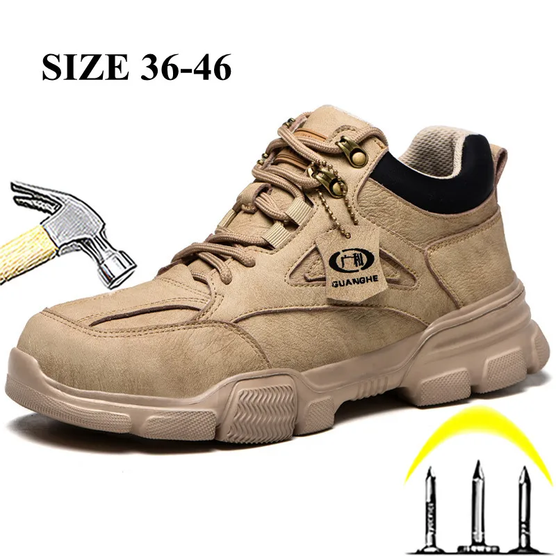 

Summer Breathable Flying Woven Safety Shoes Men Steel Toe Cap Anti-Smash Anti-Piercing Lightweight Deodorant Work Shoes