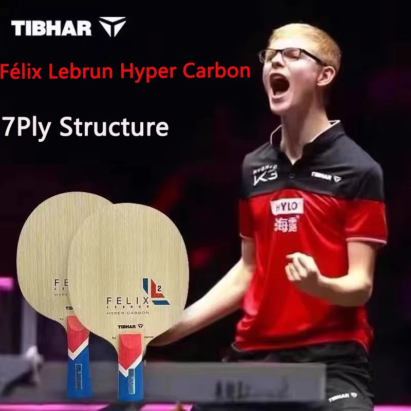 Фото Ракетка для настольного тенниса TIBHAR Alexis Lebrun FL с гиперуглецевым волокном Félix Lebrun Ping Pong Paddle CS 7-слойная наступательная быстрая атака №1