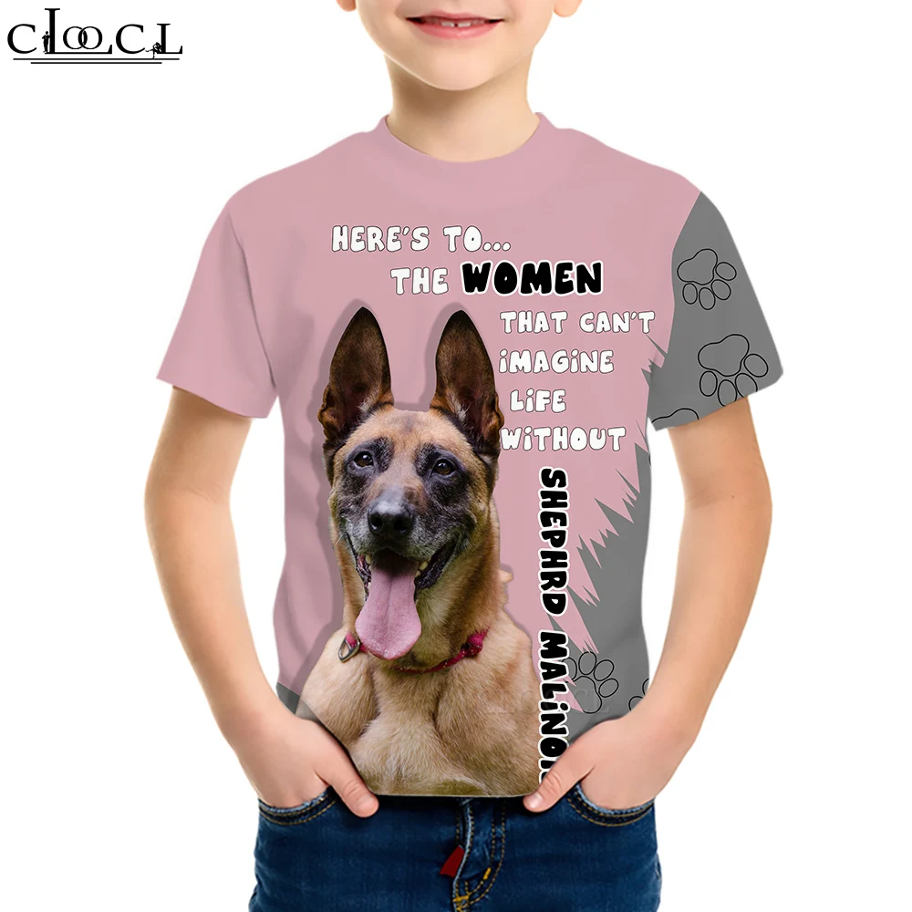 

CLOOCL Kids T-shirt Beautiful German Shepherd 3D Pattern Print Tees Boy Girl Short Sleeve O-Neck Daughter Costume Children Tops