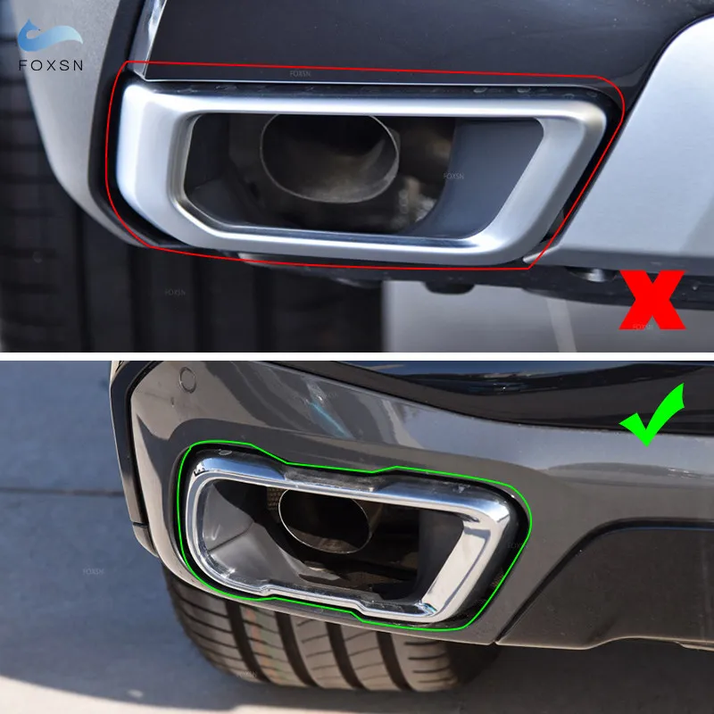 Нержавеющая сталь 2 шт. автомобильный глушитель выхлопная труба выходная крышка