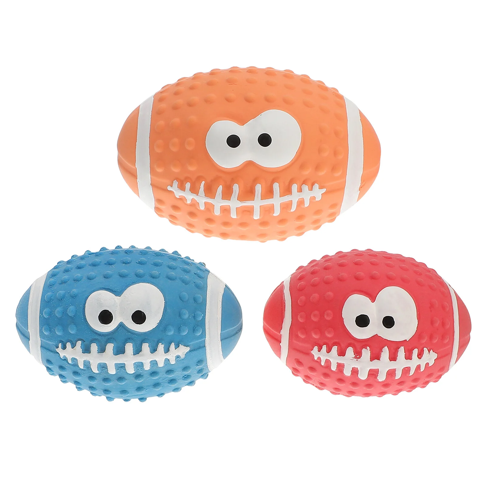 

Teething Ball Toys Dog Squeaky Interactive Small Dogs Rugby Latex Balls Pet Soccer