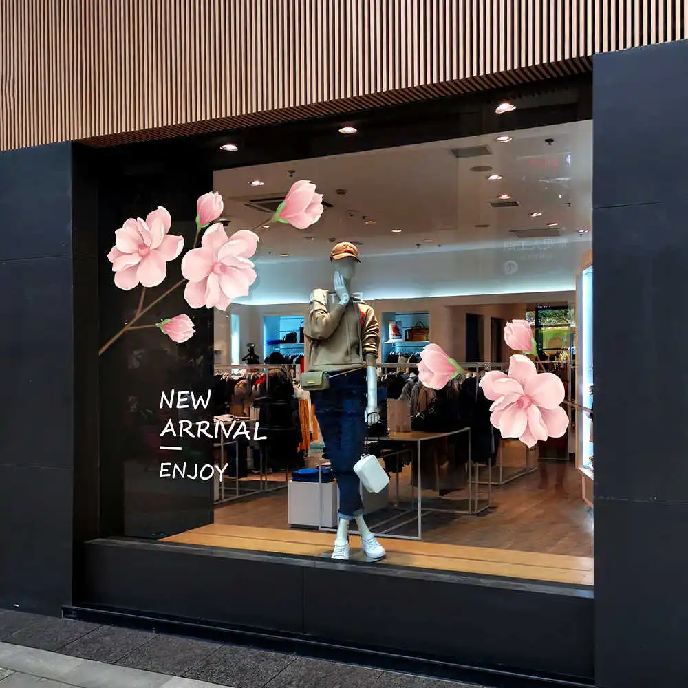 QiAds индивидуальная весенняя романтическая нашивка на окно с цветком вишни