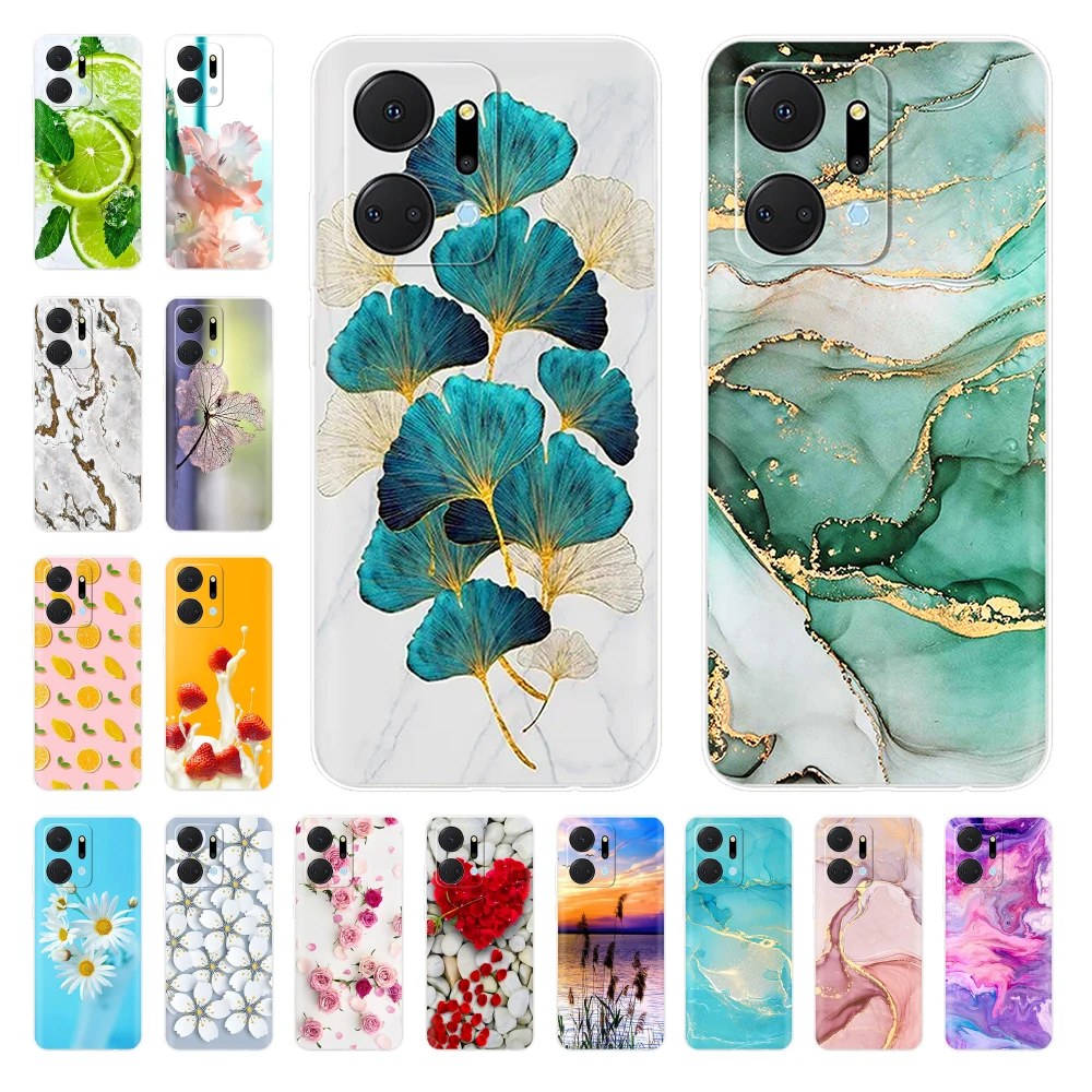 

For Honor X7a Cover Case Silicone Painted Soft Transparent TPU Phone Cover Coque for Honor X7A X 7a HonotX7A Bumper 6.75 inch