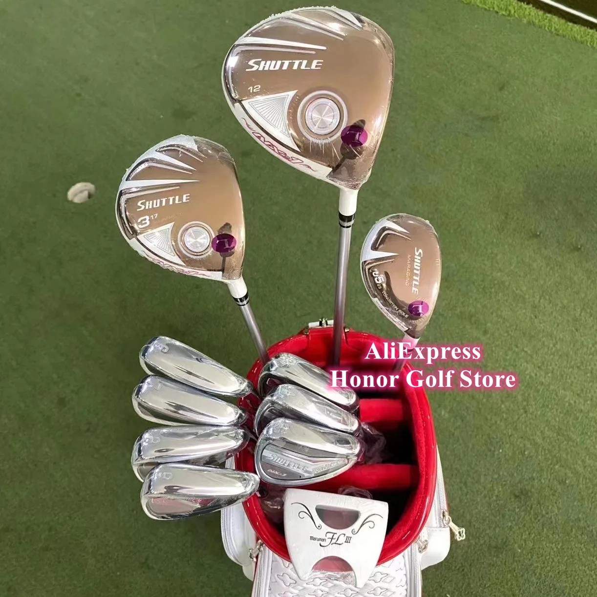 

Hot Sale Maruman SHUTTLE Golf Set Women Golf Clubs Driver + 3w + U5 + 6-9PAS Irons + Putter L-Flex Graphite Shaft With HeadCover