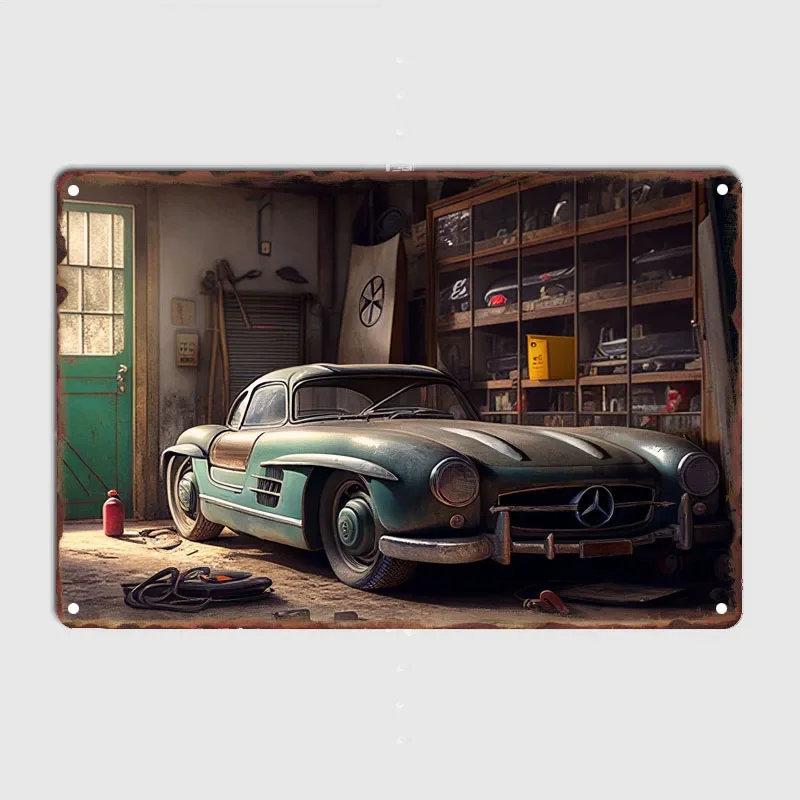 Металлические знаки украшение комнаты жестяной плакат Mercedes 300SL гараж бар игровая