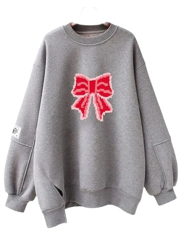 

Women Hoodies Korean Kawaii Harajuku Print Female Sweatshirts O Neck Long Sleeve Outwear Oversize Casual Pullovers Top 2022