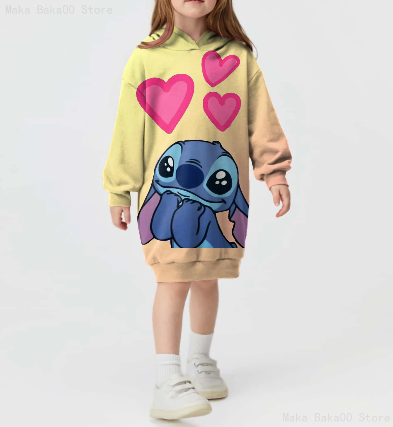 

Новинка 2023, детская одежда, повседневное Спортивное платье-свитер с принтом для девочек из мультфильмов