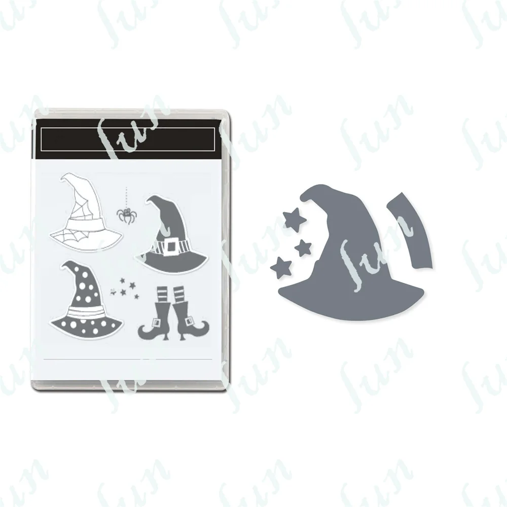 

New Winter Christmas Hat Stamp and Metal Cutting Mold Set Diy Craft Making Greeting Card Scrapbook Decorative Mold