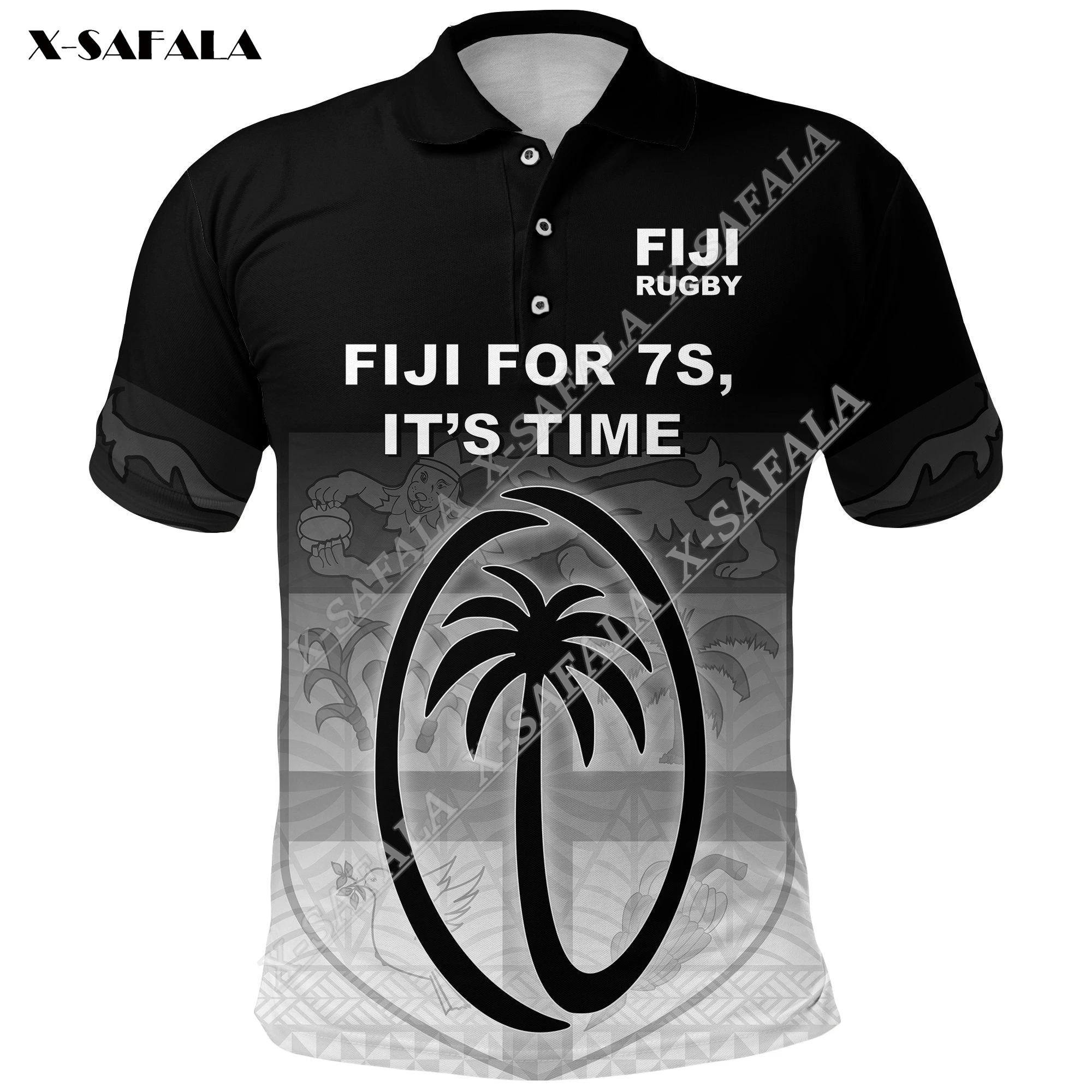 

Fiji Rugby Ball Fijians Lifestyle Polynesia American 3D Printed Polo Shirt Men Thin Collar Short Sleeve StreetWear Sporty Top