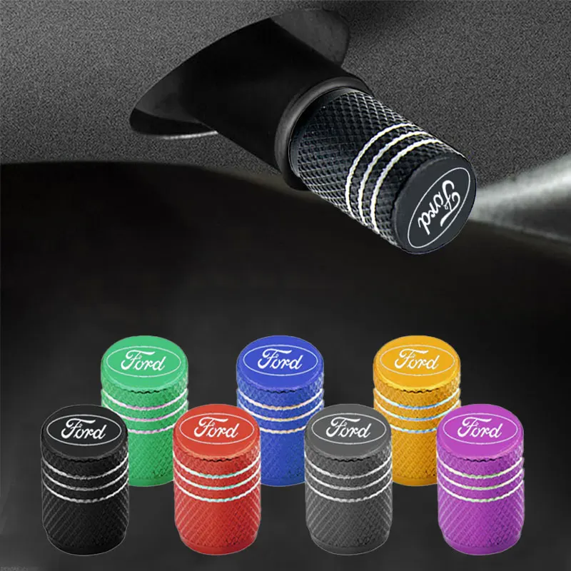 

4pcs Aluminum Alloy Car Wheel Tire Valve Caps Tyre Rim Stem Covers For Ford Focus 2 3 1 Fiesta MK1 MK2 MK3 MK6 MK7 Fusion Ranger