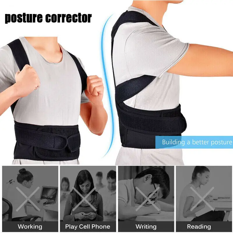 Back Posture Corrector Clavicle Support Adjustable Back Trainer Lumbar Column Back Brace for Women and Men Spine Correction Belt