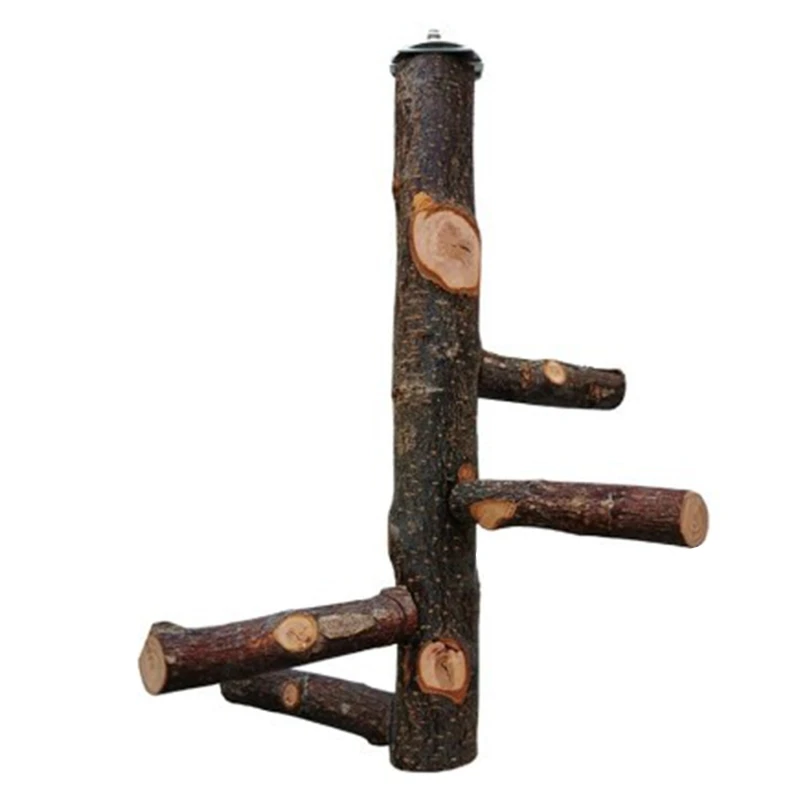 

Parrot Stand Bird Natural Wood Perch Standing Rod Chewing Toys Easy to Install