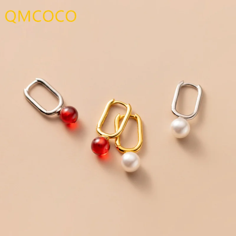 QMCOCO женские модные элегантные серьги серебряного цвета с простым жемчугом, ювелирные изделия для вечеринок, застежки для ушей, аксессуары, ...