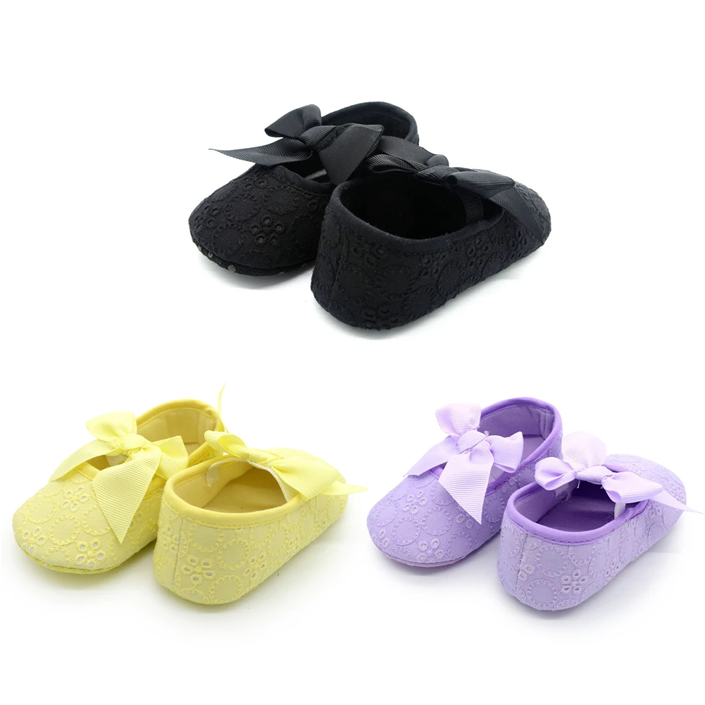 

Baby Girls 0-18M Mary Jane Shoes Infant Non-Slip Soft Cute Bowknot Prewalkers Embroidered Princess Wedding First Walkers Boots