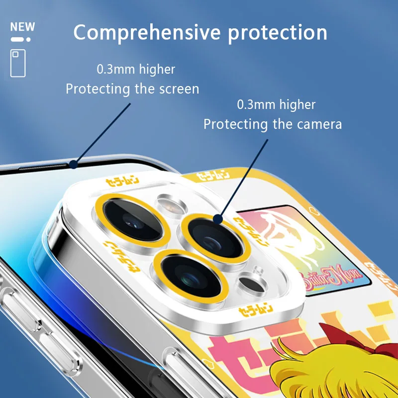 Lovely Sailors Moons Phone Case for iPhone 14 Pro Max 13 12 Mini 11 Pro XR XS X 8 7 6 6S Plus SE 2020 Soft Silicone Back Cover