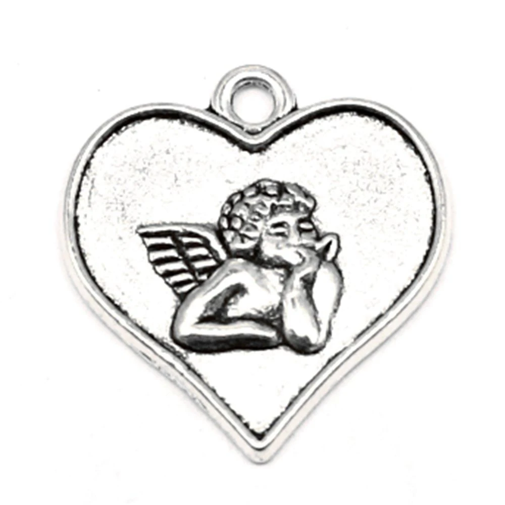 

80pcs Wholesale Jewelry Lots Angel Love Charms Pendant Supplies For Jewelry Materials 17x19mm
