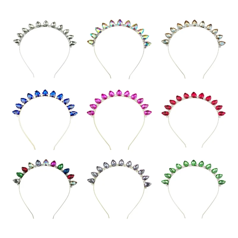 

MXMB блестящая корона головная повязка для женщин красочный стеклянный Декор тонкие козырьки для волос Свадебная вечеринка аксессуары для волос для невесты