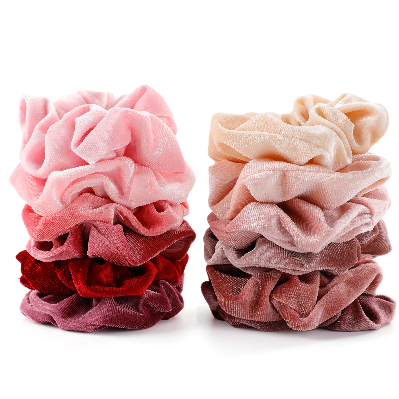 Резинки для волос женские бархатные эластичные резиновые ленты аксессуары 12 шт.