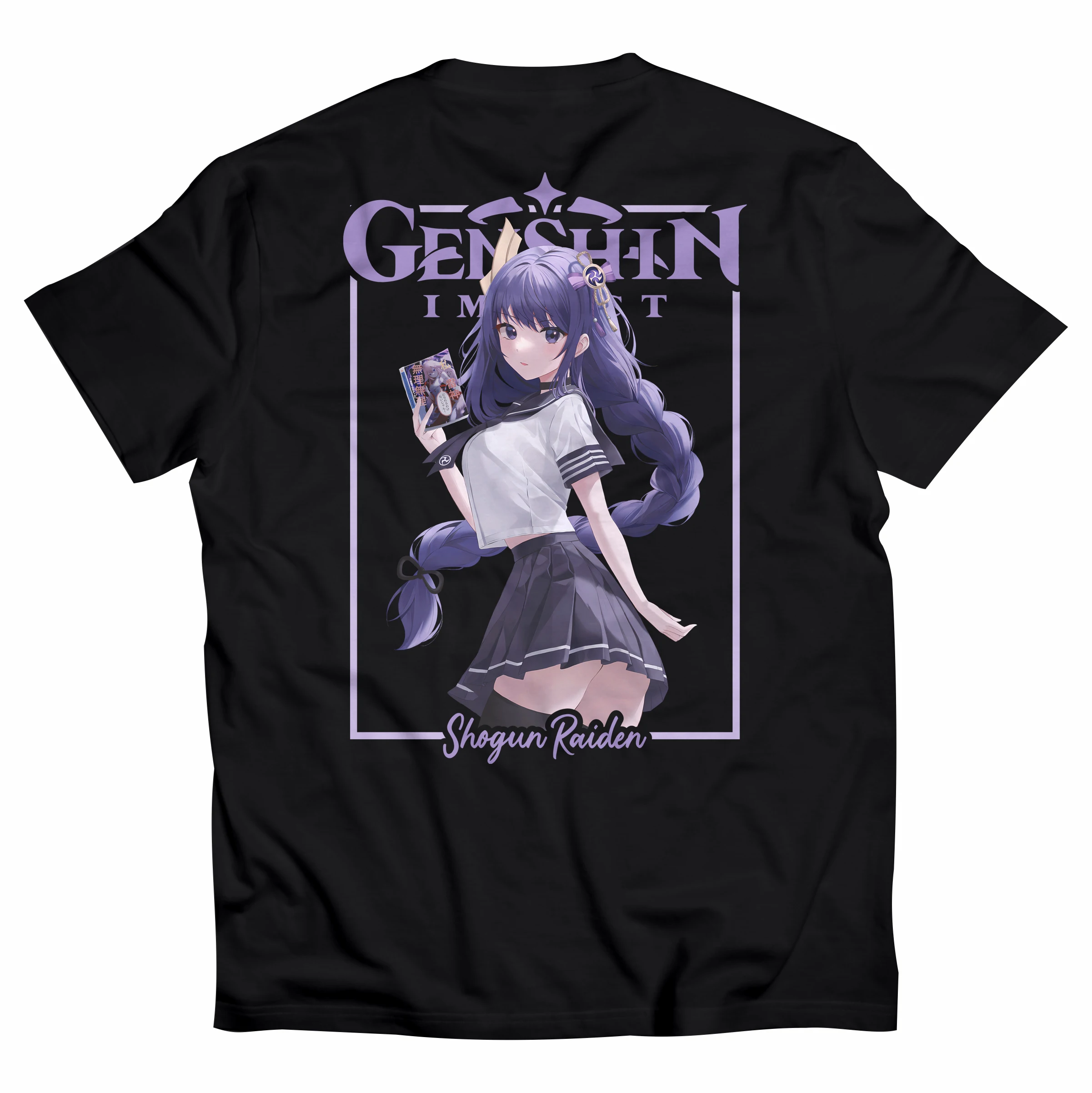 Kaos Raiden Shogun Genshin Impact 003 Baju Anime katun 24sabad Футболка Аниме