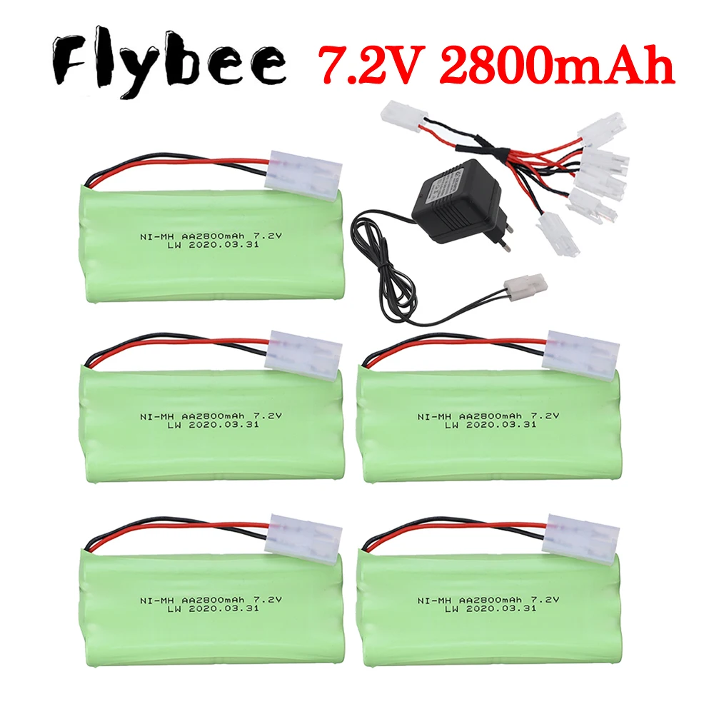 

Никель-металлогидридный аккумулятор 7,2 в AA 2800 мАч для игрушек на радиоуправлении, автомобилей, танков, поезда, роботов, лодок, пистолетов, иг...