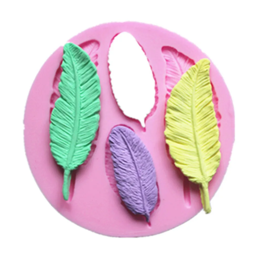 

3D Cake Decor Fondant Mould DIY Chocolate Candy Pastry Cookies Baking Tool Bakeware Kitchen Feather Shaped Silicone Mold