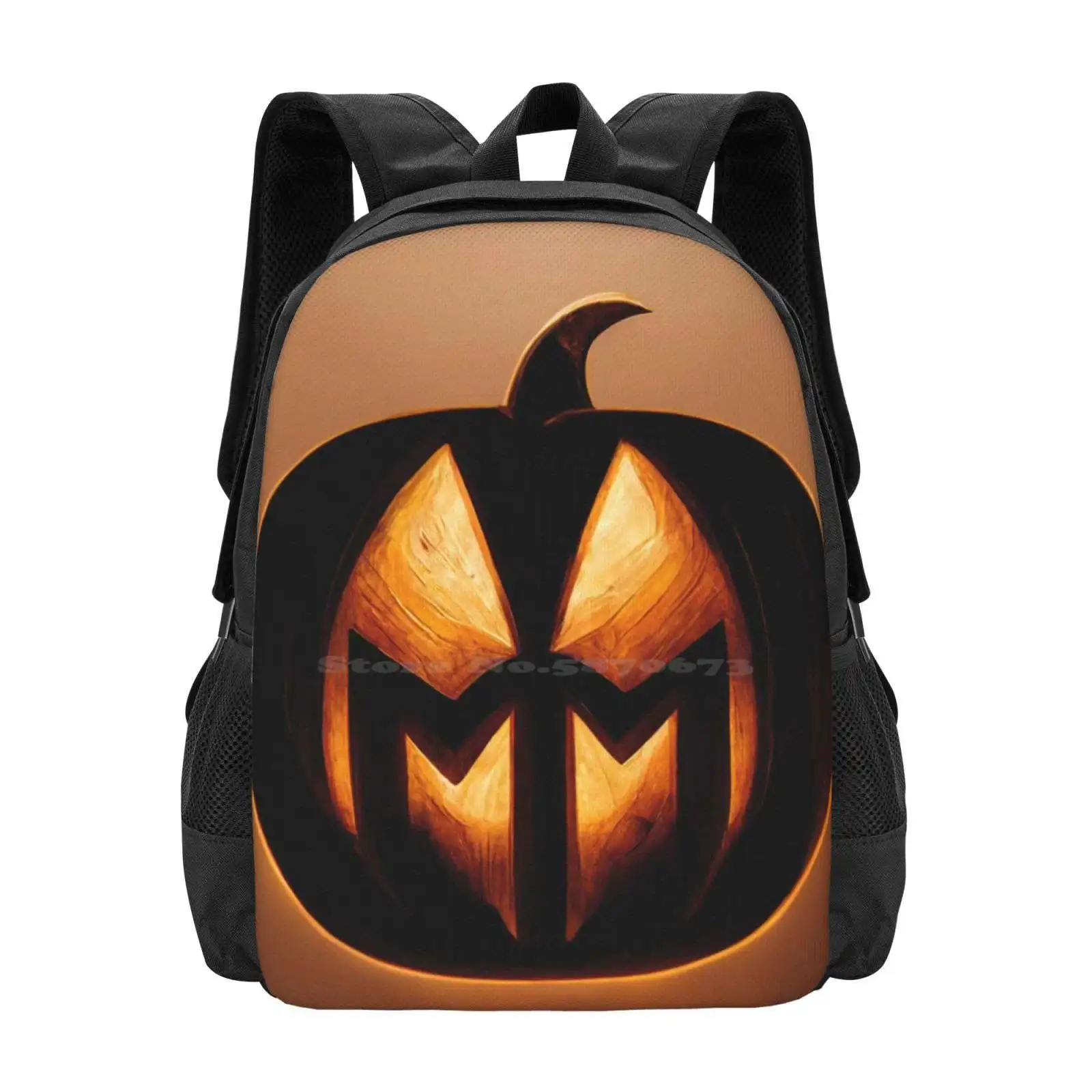 

Cool Pumpkin Large Capacity School Backpack Laptop Bags Pumpkin Jack O Lantern Halloween October