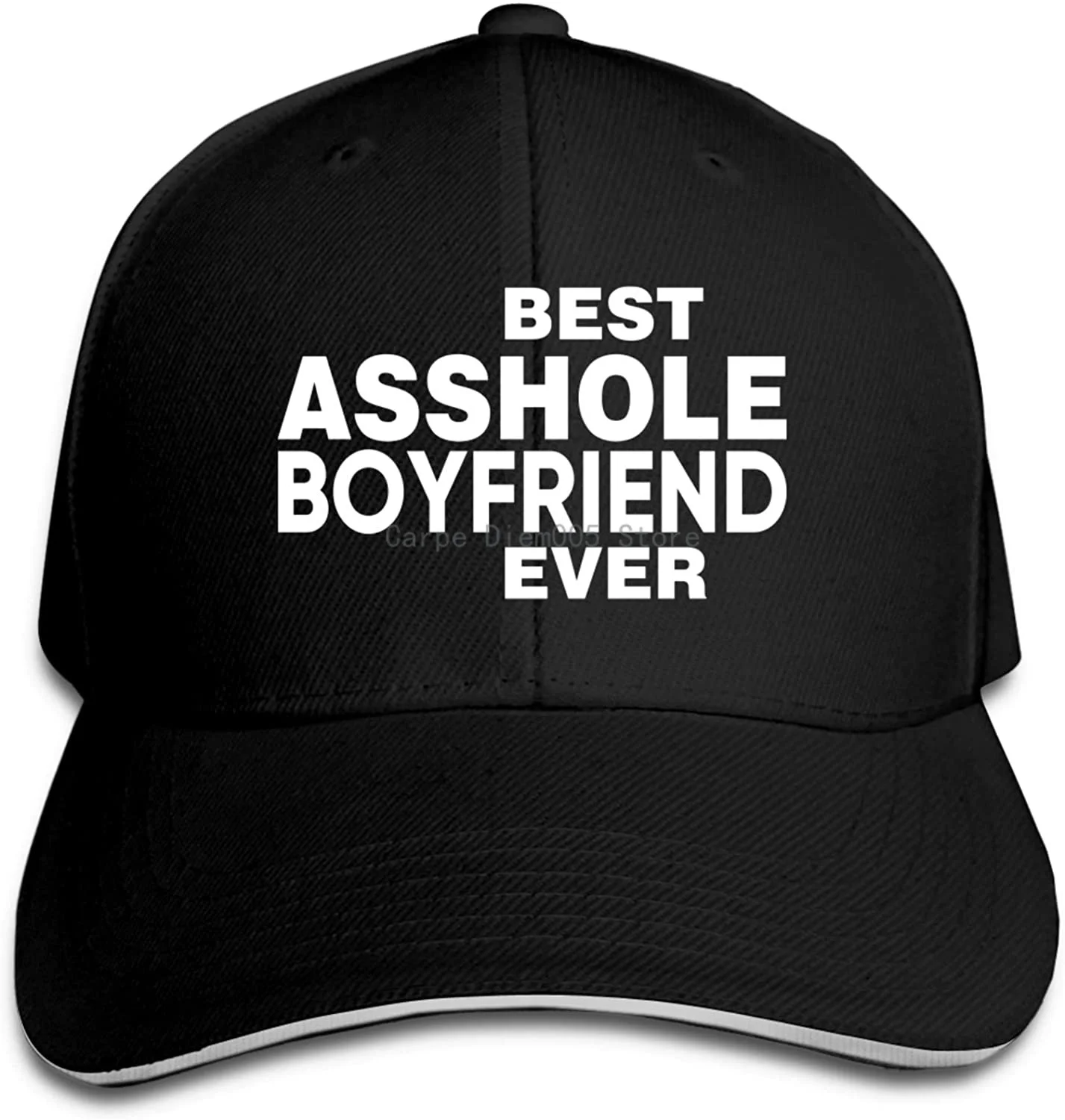 

Best Asshole Boyfriend Ever Baseball Cap Adjustable Snapback Trucker Hat Dad Cap for Women Men Black