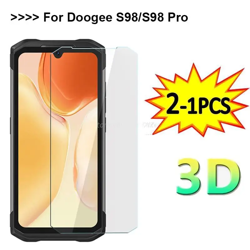 

2-1PCS Tempered Glass For Doogee S98 Pro Screen Protector Phone Film 9H Protctie Glass Cover For Doogee S98 S 98 S98Pro Pelicula