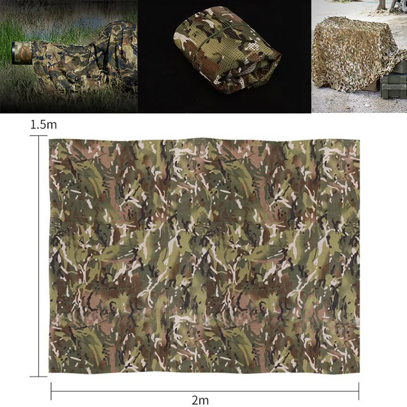 

1.5*2m Tactical Camouflage Net Hunting Military Woodland Camo Netting Cover for Sun Shelter Camping Shooting Blind