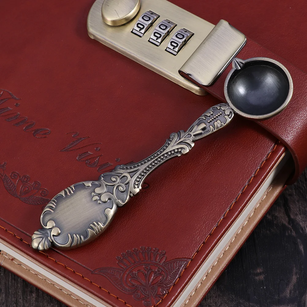 

Wax Spoon Seal Sealing Melting Supplies Tool Furnace Scoop Copper Carved Stamp Letter Fire Vintage Handle Melted Invitation