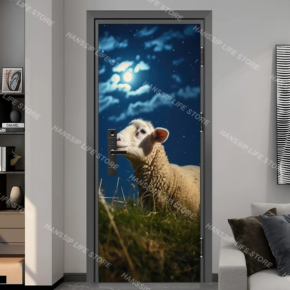 Красный автобус Эйфелева башня дверная наклейка самоклеящаяся абстрактная