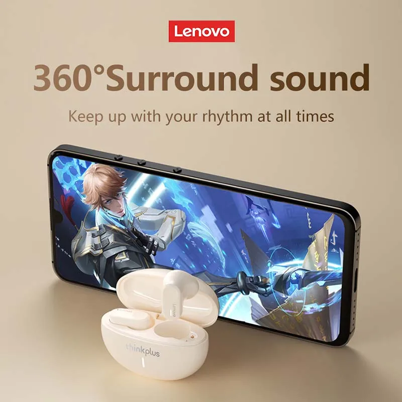 Беспроводные наушники Lenovo LP19 Bluetooth 5.3 с двумя HD-микрофонами