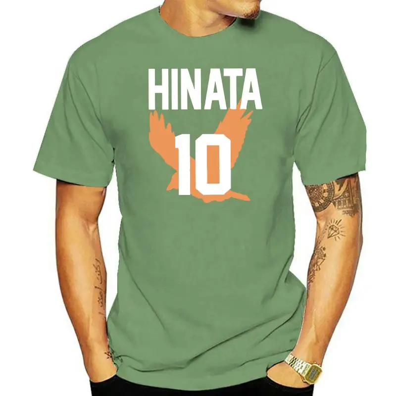 Haikyuu футболки, Джерси Hinata Number 10 Karasuno футболки, 100% хлопок, Мужская футболка с круглым вырезом и коротким рукавом, высокое качество, большой размер