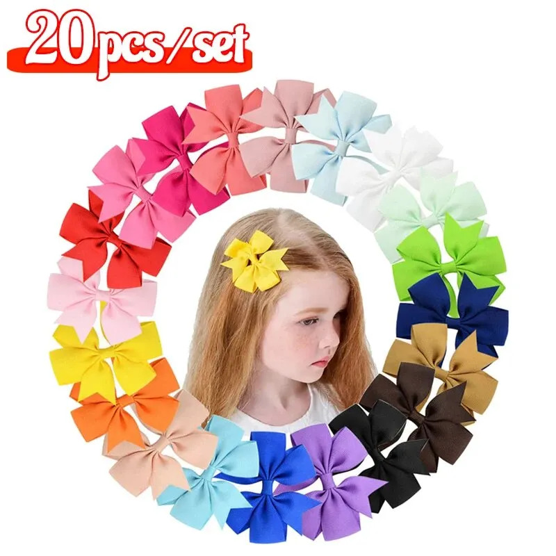 20-цветные Банты Для Волос Девочек Аксессуары Корсет Лента Заколки