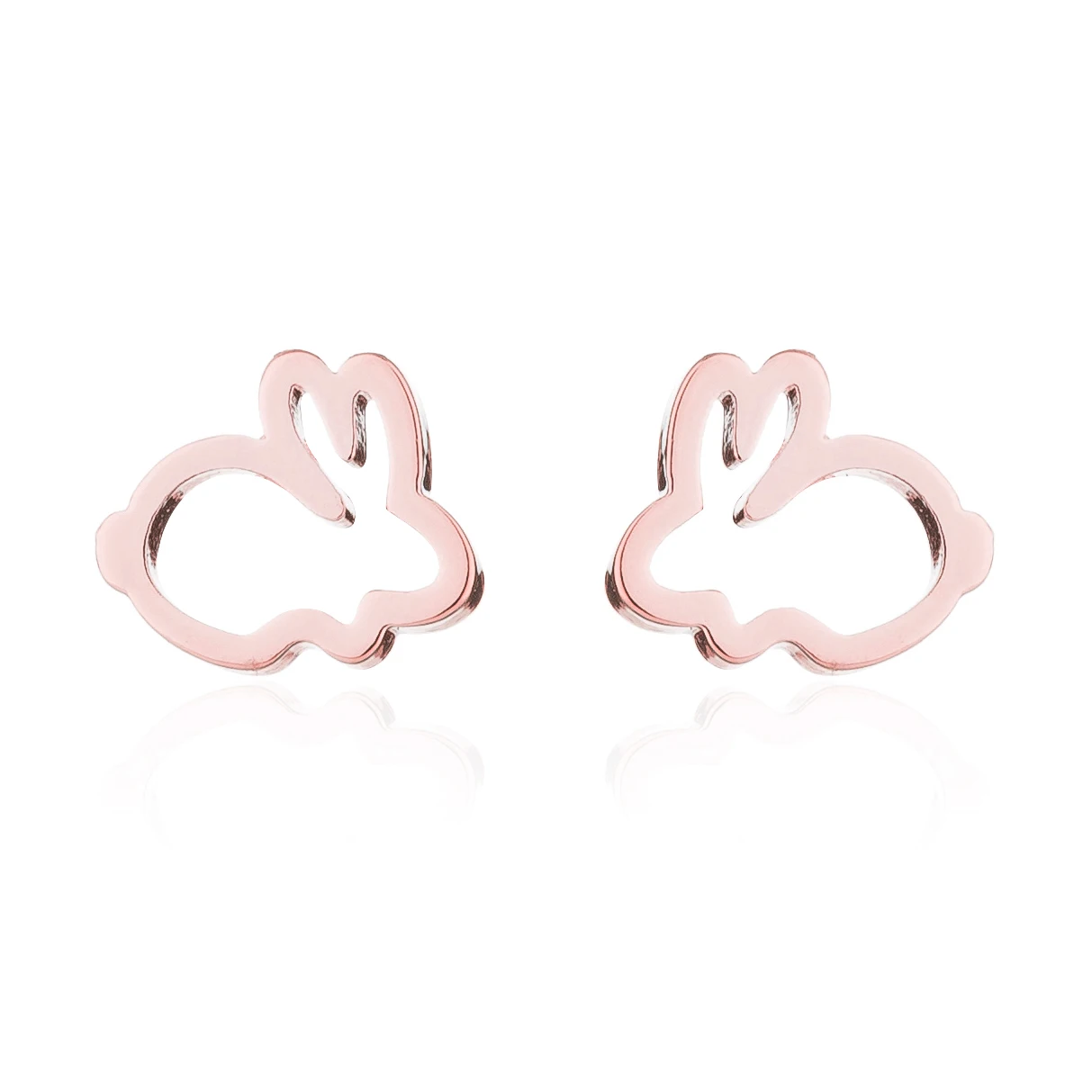 Shuangshuo милые серьги-кролики из нержавеющей стали для женщин и девушек ажурные