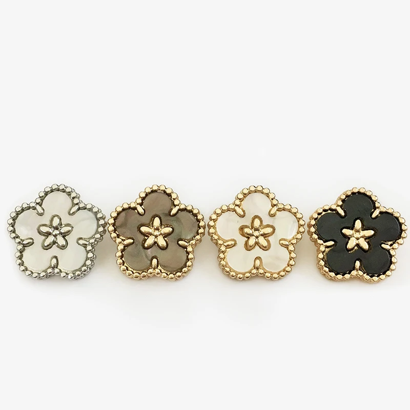 

6Pcs 18/20/23mm Metal Flower Buttons for Clothing Dress Women Coat Handmade DIY Sewing Button Luxury Decorative Accessories