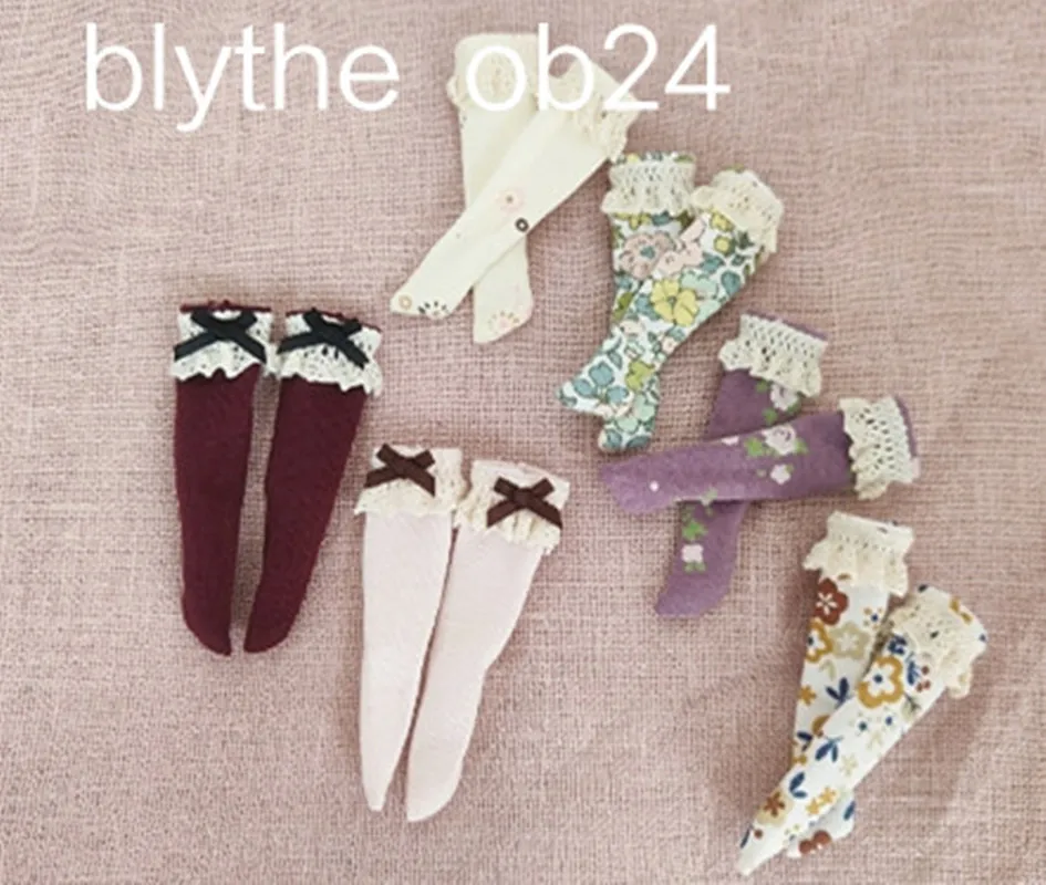 Цветочные кружевные носки Doll Mori ручной работы (для Blyth BJD Pullip AZONE OB24 OB22 Lati FR MMK) |