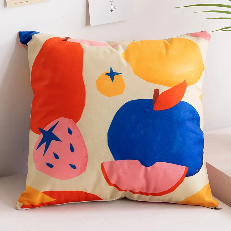 

Декоративная наволочка полиэстер велюр фруктовый узор 40x40 см