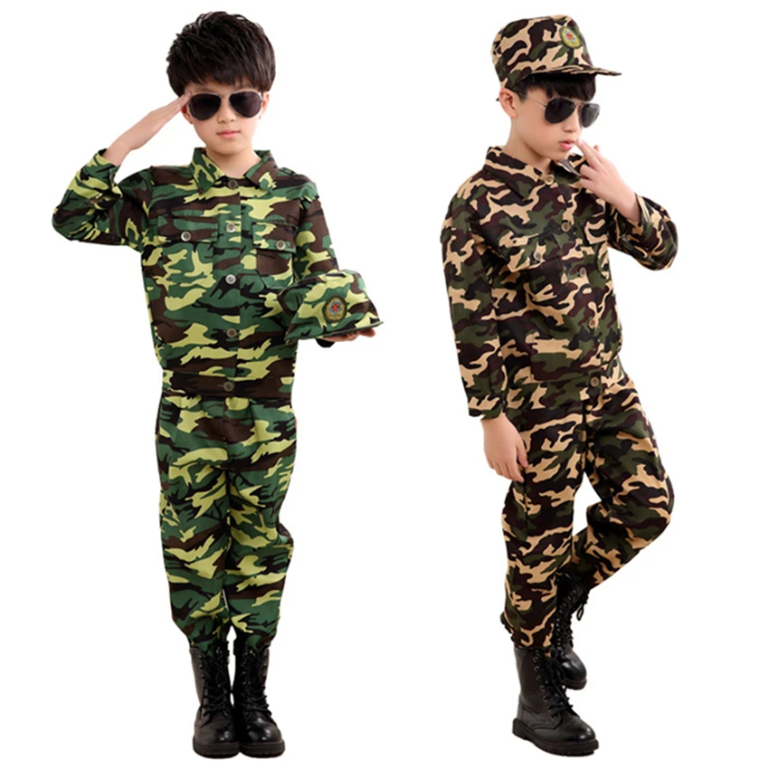 special forces clothing kids army military scouting combat uniform Green field camouflage Costumes Coat Pants Hat 100-180CM