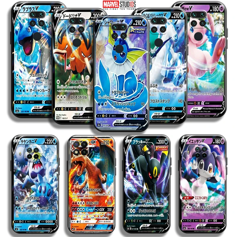 

Anime Pokemon Cards Pikachu Phone Case For Xiaomi Redmi Note 9 9 Pro Max Note 9T 5G Funda Soft Liquid Silicon Carcasa Back